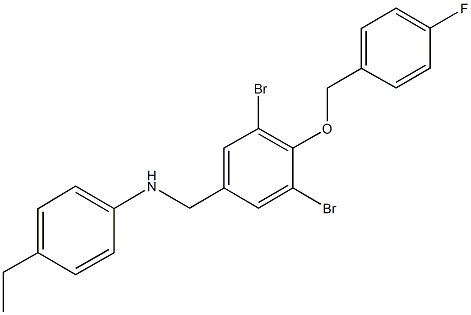 N-{3,5-dibromo-4-[(4-fluorobenzyl)oxy]benzyl}-N-(4-ethylphenyl)amine Struktur