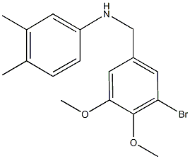 N-(3-bromo-4,5-dimethoxybenzyl)-N-(3,4-dimethylphenyl)amine Struktur