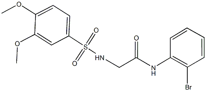 N-(2-bromophenyl)-2-{[(3,4-dimethoxyphenyl)sulfonyl]amino}acetamide Struktur