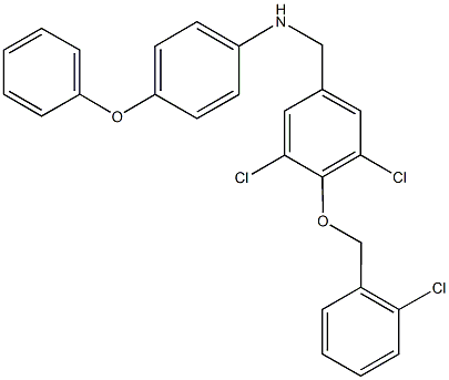 N-{3,5-dichloro-4-[(2-chlorobenzyl)oxy]benzyl}-N-(4-phenoxyphenyl)amine Struktur