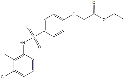 ethyl {4-[(3-chloro-2-methylanilino)sulfonyl]phenoxy}acetate Struktur