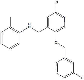 N-{5-chloro-2-[(3-fluorobenzyl)oxy]benzyl}-N-(2-methylphenyl)amine Struktur