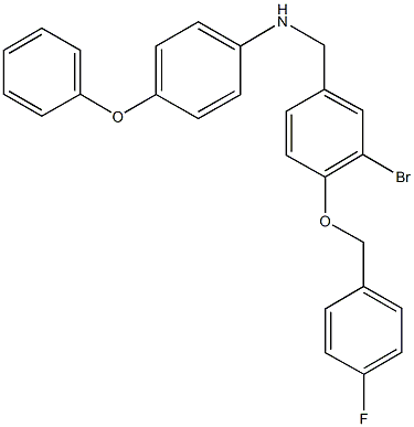 N-{3-bromo-4-[(4-fluorobenzyl)oxy]benzyl}-N-(4-phenoxyphenyl)amine Struktur