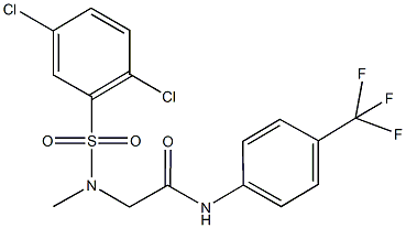 2-[[(2,5-dichlorophenyl)sulfonyl](methyl)amino]-N-[4-(trifluoromethyl)phenyl]acetamide Struktur