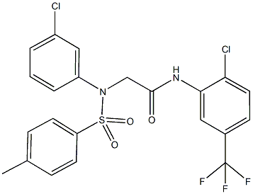 2-{3-chloro[(4-methylphenyl)sulfonyl]anilino}-N-[2-chloro-5-(trifluoromethyl)phenyl]acetamide Struktur