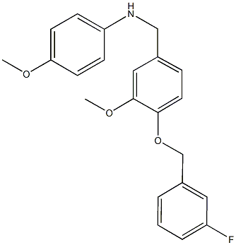 N-{4-[(3-fluorobenzyl)oxy]-3-methoxybenzyl}-N-(4-methoxyphenyl)amine Struktur