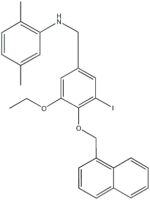 N-(2,5-dimethylphenyl)-N-[3-ethoxy-5-iodo-4-(1-naphthylmethoxy)benzyl]amine Struktur