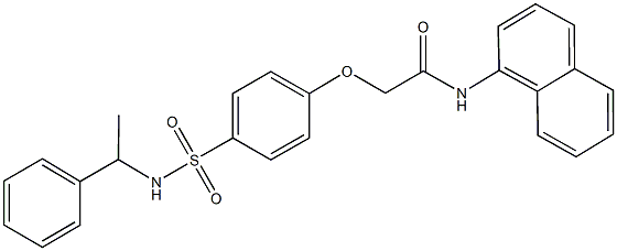 N-(1-naphthyl)-2-(4-{[(1-phenylethyl)amino]sulfonyl}phenoxy)acetamide Struktur