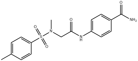 4-[({methyl[(4-methylphenyl)sulfonyl]amino}acetyl)amino]benzamide Struktur