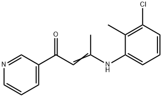 3-(3-chloro-2-methylanilino)-1-(3-pyridinyl)-2-buten-1-one Struktur