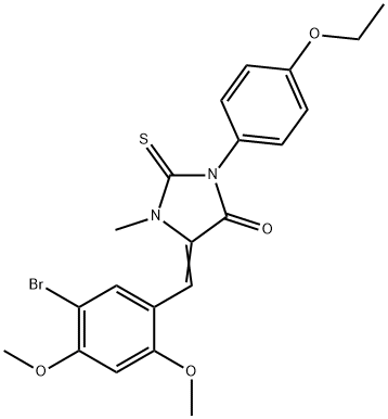 5-(5-bromo-2,4-dimethoxybenzylidene)-3-(4-ethoxyphenyl)-1-methyl-2-thioxoimidazolidin-4-one Struktur