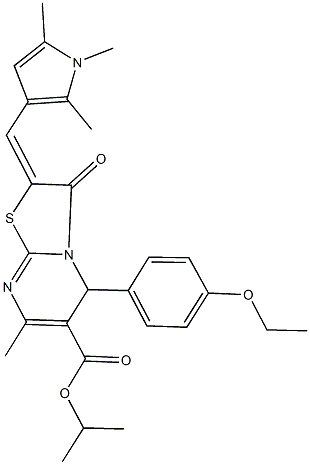 isopropyl 5-(4-ethoxyphenyl)-7-methyl-3-oxo-2-[(1,2,5-trimethyl-1H-pyrrol-3-yl)methylene]-2,3-dihydro-5H-[1,3]thiazolo[3,2-a]pyrimidine-6-carboxylate Struktur