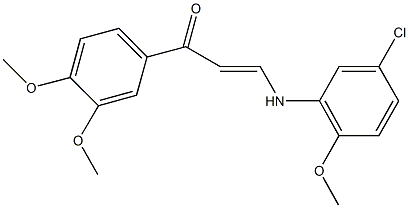 3-(5-chloro-2-methoxyanilino)-1-(3,4-dimethoxyphenyl)-2-propen-1-one Struktur