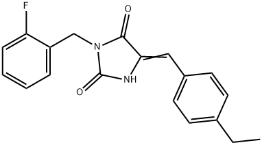 5-(4-ethylbenzylidene)-3-(2-fluorobenzyl)-2,4-imidazolidinedione Struktur