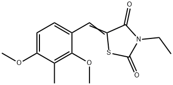 5-(2,4-dimethoxy-3-methylbenzylidene)-3-ethyl-1,3-thiazolidine-2,4-dione Struktur