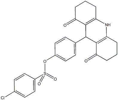 4-(1,8-dioxo-1,2,3,4,5,6,7,8,9,10-decahydro-9-acridinyl)phenyl 4-chlorobenzenesulfonate Struktur