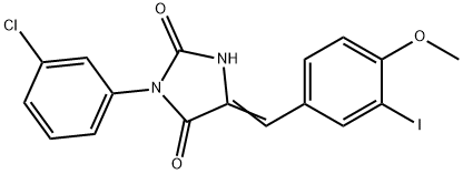 3-(3-chlorophenyl)-5-(3-iodo-4-methoxybenzylidene)-2,4-imidazolidinedione Struktur