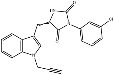 3-(3-chlorophenyl)-5-{[1-(2-propynyl)-1H-indol-3-yl]methylene}-2,4-imidazolidinedione Struktur