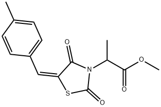 methyl 2-[5-(4-methylbenzylidene)-2,4-dioxo-1,3-thiazolidin-3-yl]propanoate Struktur