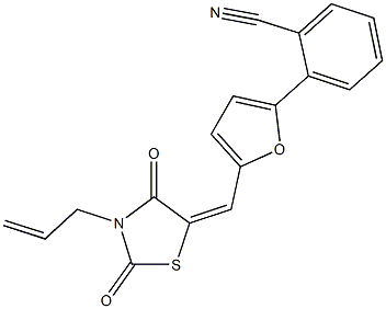 2-{5-[(3-allyl-2,4-dioxo-1,3-thiazolidin-5-ylidene)methyl]-2-furyl}benzonitrile Struktur