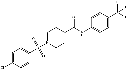 1-[(4-chlorophenyl)sulfonyl]-N-[4-(trifluoromethyl)phenyl]-4-piperidinecarboxamide Struktur