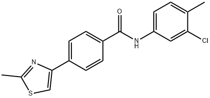 N-(3-chloro-4-methylphenyl)-4-(2-methyl-1,3-thiazol-4-yl)benzamide Struktur