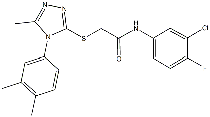 N-(3-chloro-4-fluorophenyl)-2-{[4-(3,4-dimethylphenyl)-5-methyl-4H-1,2,4-triazol-3-yl]sulfanyl}acetamide Struktur