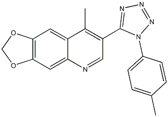 8-methyl-7-[1-(4-methylphenyl)-1H-tetraazol-5-yl][1,3]dioxolo[4,5-g]quinoline Struktur