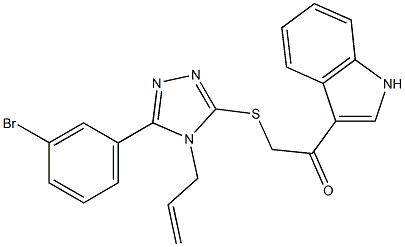 2-{[4-allyl-5-(3-bromophenyl)-4H-1,2,4-triazol-3-yl]sulfanyl}-1-(1H-indol-3-yl)ethanone Struktur