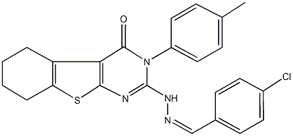 4-chlorobenzaldehyde [3-(4-methylphenyl)-4-oxo-3,4,5,6,7,8-hexahydro[1]benzothieno[2,3-d]pyrimidin-2-yl]hydrazone Struktur