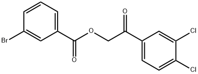 2-(3,4-dichlorophenyl)-2-oxoethyl 3-bromobenzoate Struktur