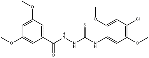 N-(4-chloro-2,5-dimethoxyphenyl)-2-(3,5-dimethoxybenzoyl)hydrazinecarbothioamide Struktur