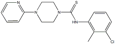 N-(3-chloro-2-methylphenyl)-4-(2-pyridinyl)-1-piperazinecarbothioamide Struktur