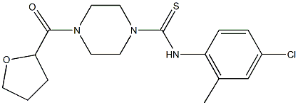 N-(4-chloro-2-methylphenyl)-4-(tetrahydro-2-furanylcarbonyl)-1-piperazinecarbothioamide Struktur