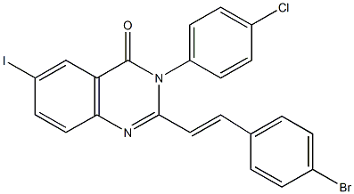 2-[2-(4-bromophenyl)vinyl]-3-(4-chlorophenyl)-6-iodo-4(3H)-quinazolinone Struktur