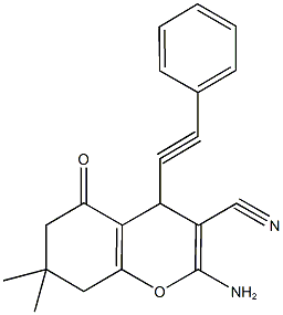 2-amino-7,7-dimethyl-5-oxo-4-(phenylethynyl)-5,6,7,8-tetrahydro-4H-chromene-3-carbonitrile Struktur