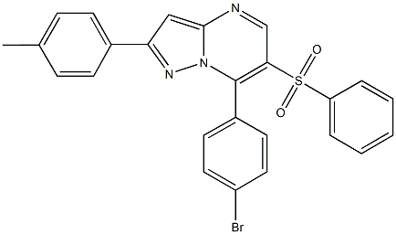 7-(4-bromophenyl)-2-(4-methylphenyl)pyrazolo[1,5-a]pyrimidin-6-yl phenyl sulfone Struktur