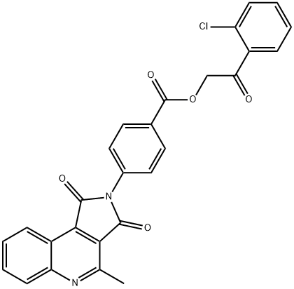 2-(2-chlorophenyl)-2-oxoethyl 4-(4-methyl-1,3-dioxo-1,3-dihydro-2H-pyrrolo[3,4-c]quinolin-2-yl)benzoate Struktur