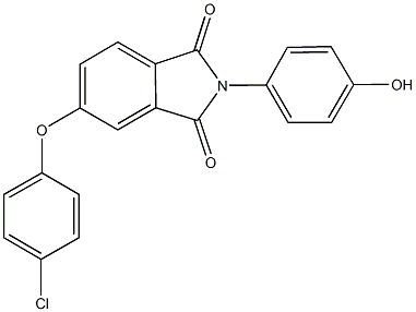 5-(4-chlorophenoxy)-2-(4-hydroxyphenyl)-1H-isoindole-1,3(2H)-dione Struktur