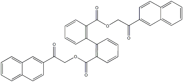 bis[2-(2-naphthyl)-2-oxoethyl] [1,1'-biphenyl]-2,2'-dicarboxylate Struktur