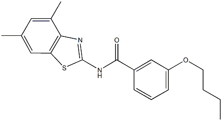 3-butoxy-N-(4,6-dimethyl-1,3-benzothiazol-2-yl)benzamide Struktur