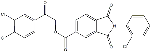 2-(3,4-dichlorophenyl)-2-oxoethyl 2-(2-chlorophenyl)-1,3-dioxo-5-isoindolinecarboxylate Struktur