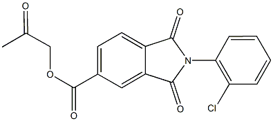 2-oxopropyl 2-(2-chlorophenyl)-1,3-dioxo-5-isoindolinecarboxylate Struktur