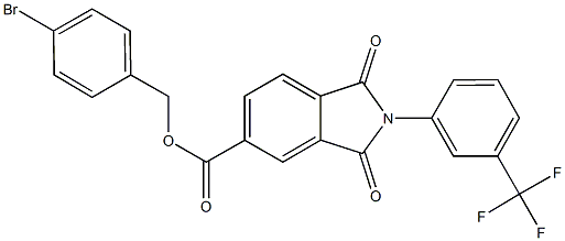 4-bromobenzyl 1,3-dioxo-2-[3-(trifluoromethyl)phenyl]-5-isoindolinecarboxylate Struktur