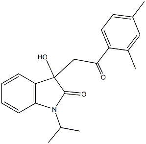 3-[2-(2,4-dimethylphenyl)-2-oxoethyl]-3-hydroxy-1-isopropyl-1,3-dihydro-2H-indol-2-one Struktur