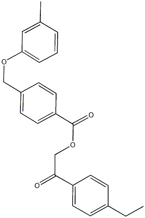 2-(4-ethylphenyl)-2-oxoethyl 4-[(3-methylphenoxy)methyl]benzoate Struktur