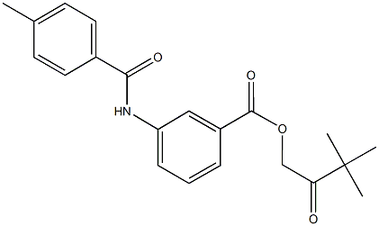 3,3-dimethyl-2-oxobutyl 3-[(4-methylbenzoyl)amino]benzoate Struktur