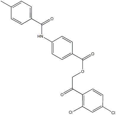 2-(2,4-dichlorophenyl)-2-oxoethyl 4-[(4-methylbenzoyl)amino]benzoate Struktur