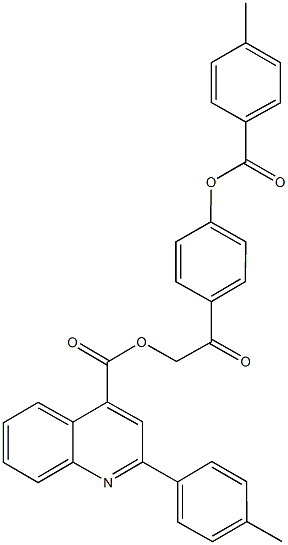 2-{4-[(4-methylbenzoyl)oxy]phenyl}-2-oxoethyl 2-(4-methylphenyl)-4-quinolinecarboxylate Struktur