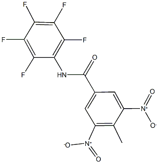 3,5-dinitro-4-methyl-N-(2,3,4,5,6-pentafluorophenyl)benzamide Struktur